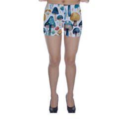 Mushroom Forest Fantasy Flower Nature Skinny Shorts by Uceng