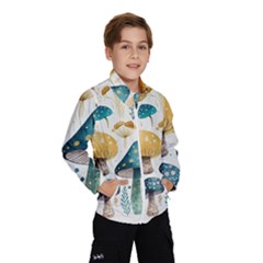 Mushroom Forest Fantasy Flower Nature Kids  Windbreaker by Uceng