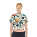 Mushroom Forest Fantasy Flower Nature Cotton Crop Top View2