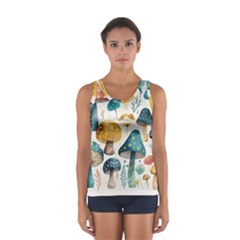 Mushroom Forest Fantasy Flower Nature Sport Tank Top  by Uceng