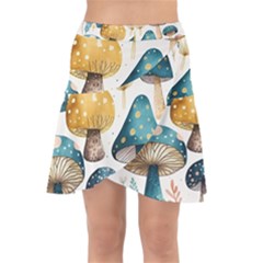 Mushroom Forest Fantasy Flower Nature Wrap Front Skirt by Uceng