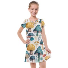 Mushroom Forest Fantasy Flower Nature Kids  Cross Web Dress by Uceng