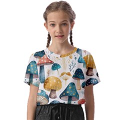 Mushroom Forest Fantasy Flower Nature Kids  Basic Tee by Uceng