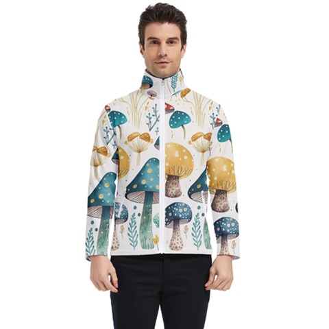 Mushroom Forest Fantasy Flower Nature Men s Bomber Jacket by Uceng