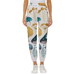 Mushroom Forest Fantasy Flower Nature Women s Cropped Drawstring Pants by Uceng