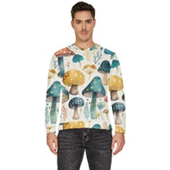 Mushroom Forest Fantasy Flower Nature Men s Fleece Sweatshirt by Uceng