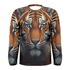 Tiger Animal Feline Predator Portrait Carnivorous Men s Long Sleeve Tee