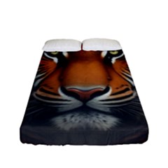 Tiger Animal Feline Predator Portrait Carnivorous Fitted Sheet (full/ Double Size) by Uceng