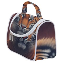 Tiger Animal Feline Predator Portrait Carnivorous Satchel Handbag by Uceng