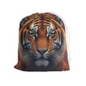 Tiger Animal Feline Predator Portrait Carnivorous Drawstring Pouch (XL) View1