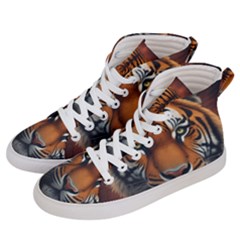 Tiger Animal Feline Predator Portrait Carnivorous Men s Hi-top Skate Sneakers by Uceng