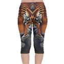 Tiger Animal Feline Predator Portrait Carnivorous Velvet Capri Leggings  View2