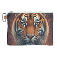 Tiger Animal Feline Predator Portrait Carnivorous Canvas Cosmetic Bag (xl) by Uceng