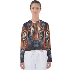 Tiger Animal Feline Predator Portrait Carnivorous Women s Slouchy Sweat