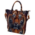 Tiger Animal Feline Predator Portrait Carnivorous Buckle Top Tote Bag View1