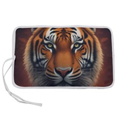 Tiger Animal Feline Predator Portrait Carnivorous Pen Storage Case (s) by Uceng