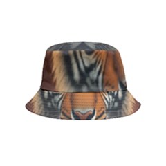 Tiger Animal Feline Predator Portrait Carnivorous Bucket Hat (kids) by Uceng