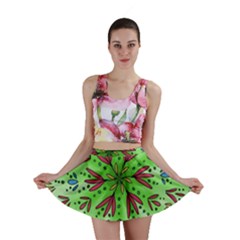 Flower Mandala Art Drawing Spring Background Mini Skirt by Uceng