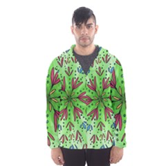 Flower Mandala Art Drawing Spring Background Men s Hooded Windbreaker