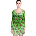 Flower Mandala Art Drawing Spring Background Long Sleeve Velvet Bodycon Dress View1