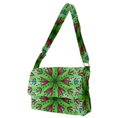 Flower Mandala Art Drawing Spring Background Full Print Messenger Bag (m) by Uceng