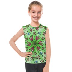 Flower Mandala Art Drawing Spring Background Kids  Mesh Tank Top by Uceng