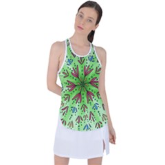 Flower Mandala Art Drawing Spring Background Racer Back Mesh Tank Top by Uceng