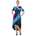 Abstract Art Artwork Front Wrap High Low Dress View1