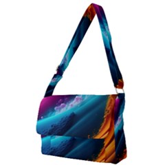 Abstract Art Artwork Full Print Messenger Bag (l)