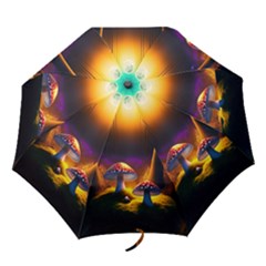 Ai Generated Mushrooms Wallpaper Folding Umbrellas by Uceng