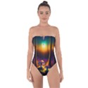 Ai Generated Mushrooms Wallpaper Tie Back One Piece Swimsuit View1