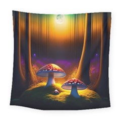 Ai Generated Mushrooms Wallpaper Square Tapestry (large)