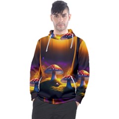 Ai Generated Mushrooms Wallpaper Men s Pullover Hoodie