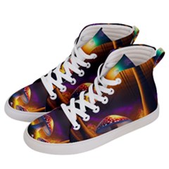 Ai Generated Mushrooms Wallpaper Men s Hi-top Skate Sneakers by Uceng