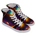 Ai Generated Mushrooms Wallpaper Men s Hi-Top Skate Sneakers View3