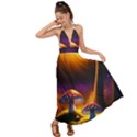 Ai Generated Mushrooms Wallpaper Backless Maxi Beach Dress View1