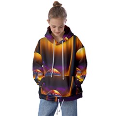 Ai Generated Mushrooms Wallpaper Kids  Oversized Hoodie