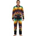 Ai Generated Mushrooms Wallpaper Men s Long Sleeve Velvet Pocket Pajamas Set View1