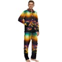 Ai Generated Mushrooms Wallpaper Men s Long Sleeve Velvet Pocket Pajamas Set View2