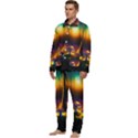 Ai Generated Mushrooms Wallpaper Men s Long Sleeve Velvet Pocket Pajamas Set View3