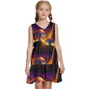 Ai Generated Mushrooms Wallpaper Kids  Sleeveless Tiered Mini Dress View1