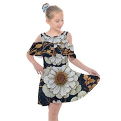 Fantasy People Mysticism Composing Fairytale Art Kids  Shoulder Cutout Chiffon Dress by Uceng