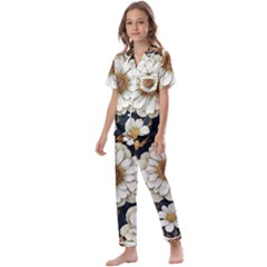 Fantasy People Mysticism Composing Fairytale Art Kids  Satin Short Sleeve Pajamas Set by Uceng