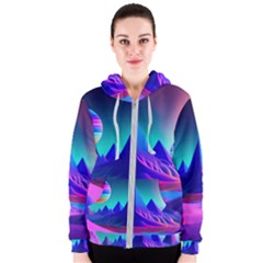 Fantasy Universe Art Wallpaper Artwork Women s Zipper Hoodie