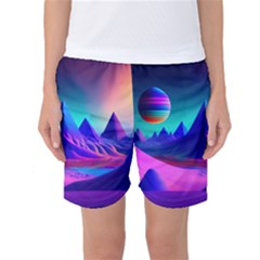 Fantasy Universe Art Wallpaper Artwork Women s Basketball Shorts by Uceng