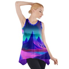 Fantasy Universe Art Wallpaper Artwork Side Drop Tank Tunic by Uceng