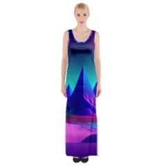 Fantasy Universe Art Wallpaper Artwork Thigh Split Maxi Dress by Uceng