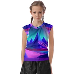 Fantasy Universe Art Wallpaper Artwork Kids  Raglan Cap Sleeve Tee by Uceng