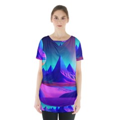 Fantasy Universe Art Wallpaper Artwork Skirt Hem Sports Top by Uceng