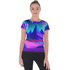 Fantasy Universe Art Wallpaper Artwork Short Sleeve Sports Top  by Uceng